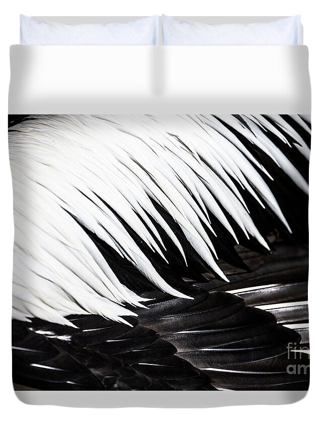 Feathers Duvet Cover featuring the photograph Pelican feathers by Sheila Smart Fine Art Photography