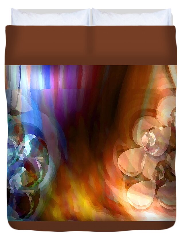 #abstract #abstractart #digital #digitalart #wallart #markslauter #print #greetingcards #pillows #duvetcovers #shower #bag #case #shirts #towels #mats #notebook #blanket #charger #pouch #mug #tapestries #facemask #puzzle Duvet Cover featuring the digital art Pennies To Heaven by Mark Slauter