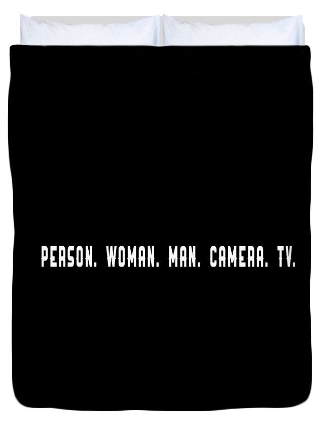 Person Duvet Cover featuring the digital art Person Woman Man Camera TV by Edward Fielding