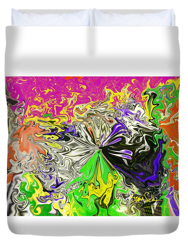 Swirl Duvet Cover featuring the digital art Petal to the Metal by Susan Fielder