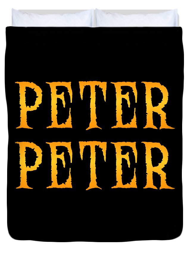 Funny Duvet Cover featuring the digital art Peter Peter Pumpkin Eater Costume by Flippin Sweet Gear