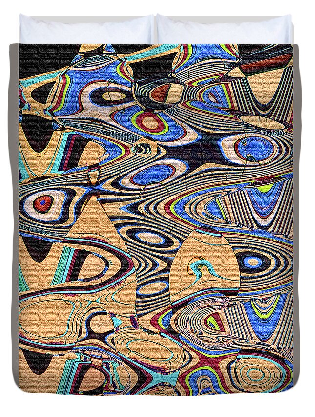 Phoenix Building Abstract Duvet Cover featuring the digital art Phoenix Building Abstract,#0087pa1c by Tom Janca