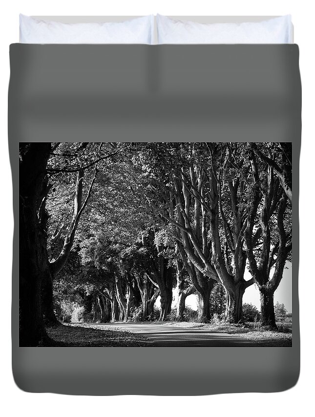 Background Duvet Cover featuring the photograph Picturesque Cotswolds-Country lane by Seeables Visual Arts