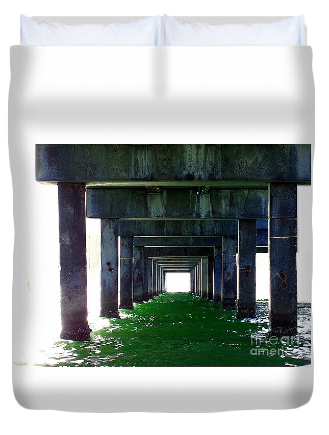 Pier60 Duvet Cover featuring the photograph Pier 60 in Clearwater Beach by Thomas Schroeder