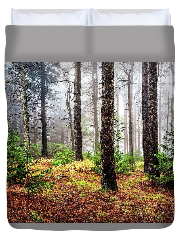 Nature Duvet Cover featuring the photograph Pine Woods by C Renee Martin