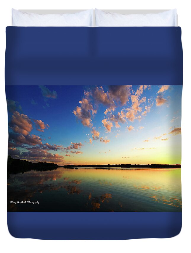 Sunset Duvet Cover featuring the photograph Pink Cloud Sunset by Mary Walchuck