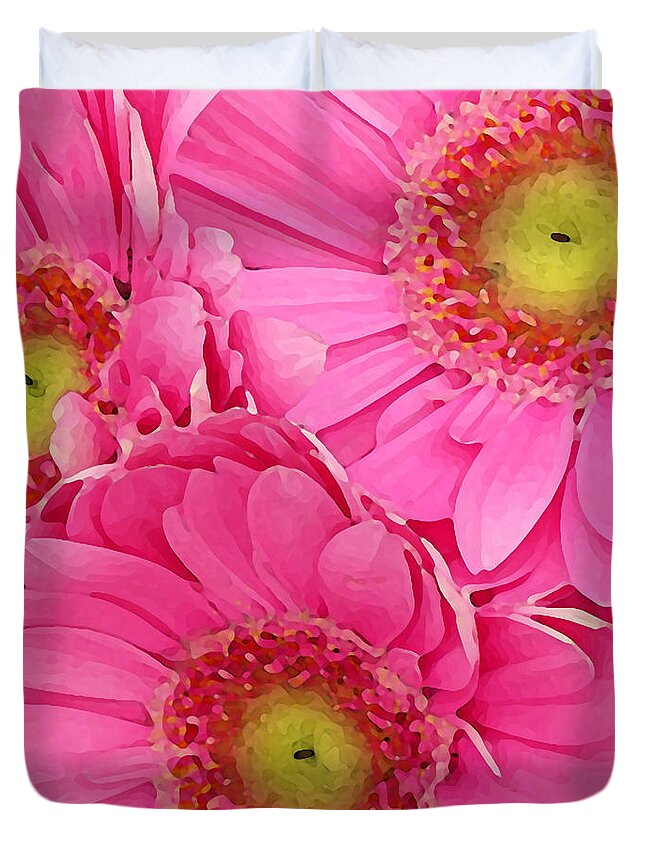 Pink Gerber Daisies Duvet Cover for Sale by Amy Vangsgard