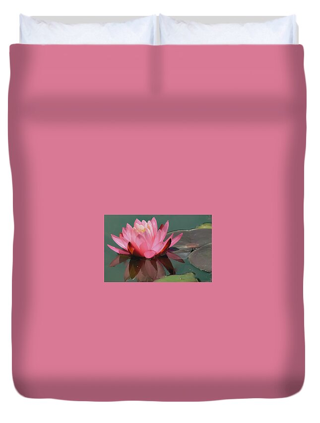 Purity Duvet Cover featuring the photograph Pink Lotus blossom by Christina McGoran