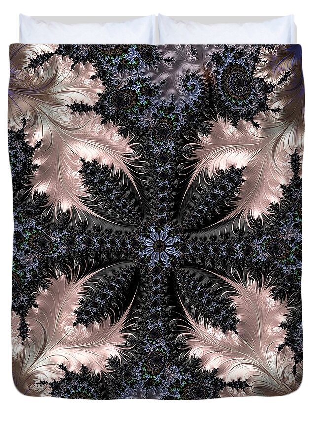 Fractal Duvet Cover featuring the digital art Pink Petals by Amanda Moore