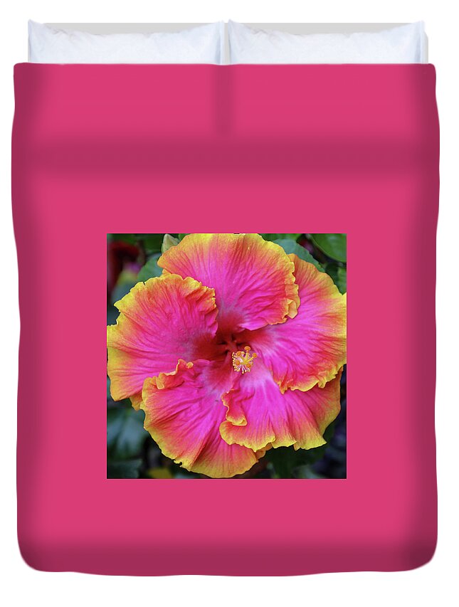 Flowers Duvet Cover featuring the photograph Pinksplosion by Tony Spencer