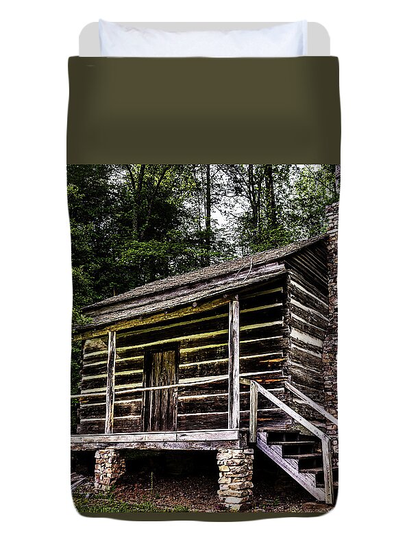 Reinhart Duvet Cover featuring the photograph Pioneer Cabin by Nick Zelinsky Jr