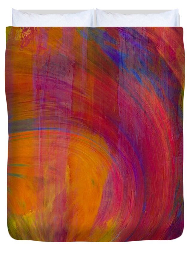 A-fine-art-painting Duvet Cover featuring the mixed media Pizzazz by Catalina Walker