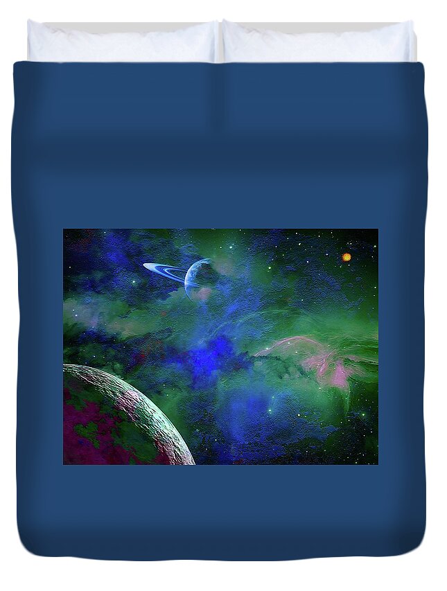  Duvet Cover featuring the digital art Planet Companion by Don White Artdreamer