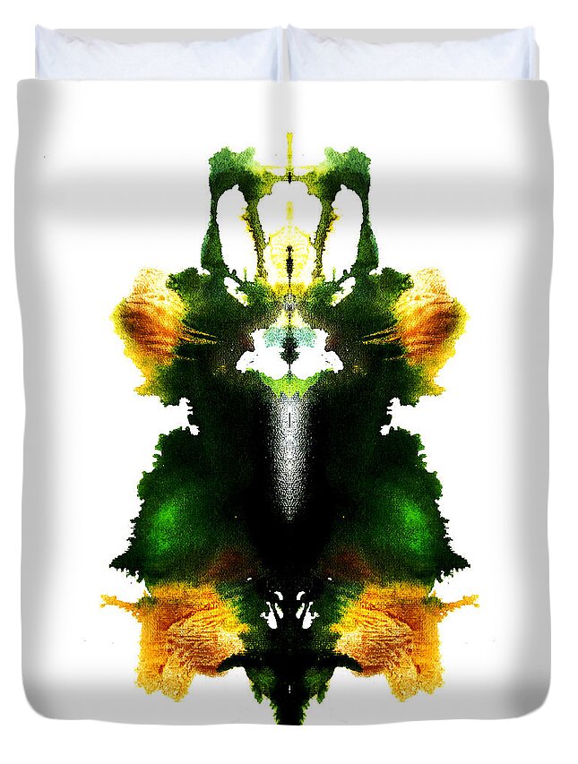 Ink Blot Duvet Cover featuring the painting Plant Parenting by Stephenie Zagorski