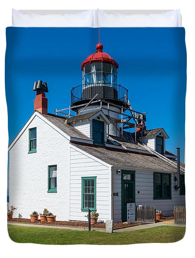 Lighthouse Duvet Cover featuring the photograph Point Pinos Light House by Bonny Puckett