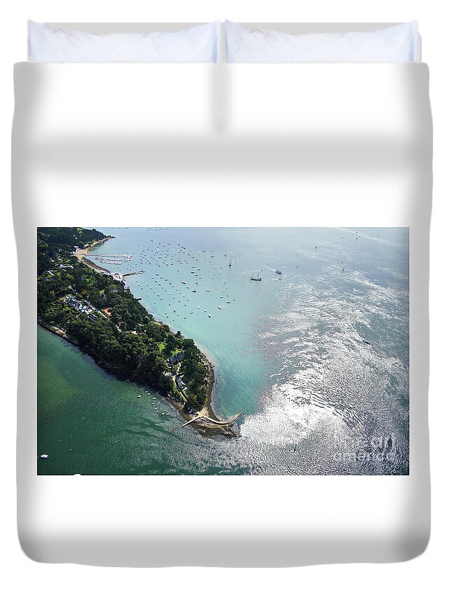 Pointe Duvet Cover featuring the photograph Pointe d'Arradon by Frederic Bourrigaud