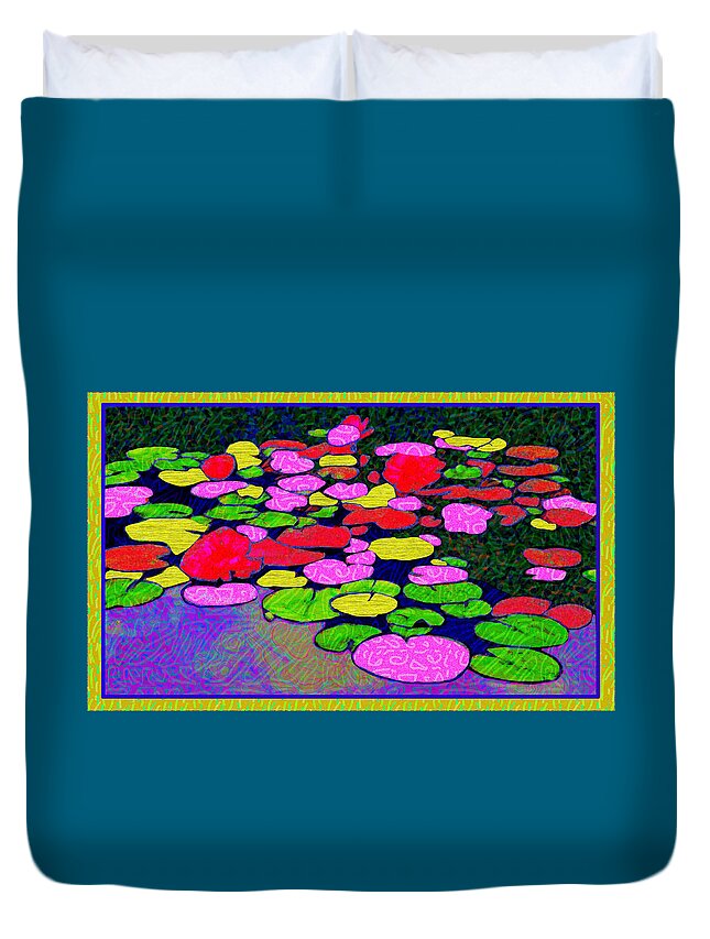 Lily Pads Duvet Cover featuring the digital art Pond Life by Rod Whyte