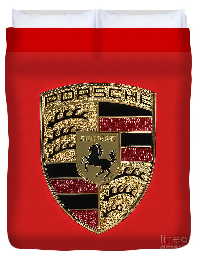 Porsche Duvet Cover featuring the photograph Porsche - Red by Scott Cameron