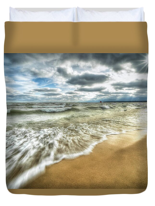 Beach Duvet Cover featuring the photograph Portage Beach by Brad Bellisle