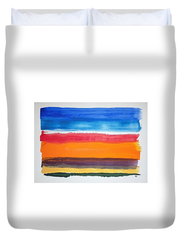 Watercolor Duvet Cover featuring the painting Portland Light by John Klobucher