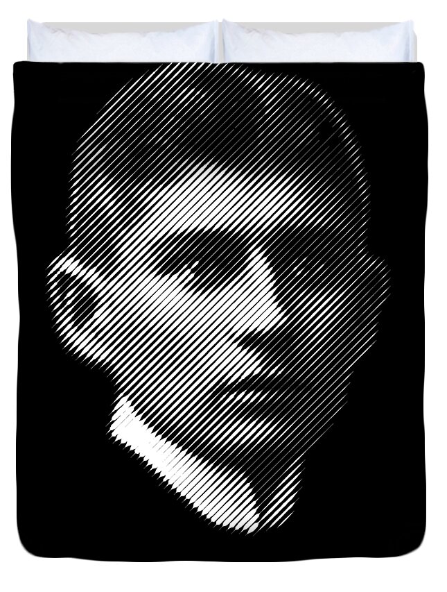 Sophisticated Duvet Cover featuring the digital art Portrait of a writer Franz Kafka  by Cu Biz