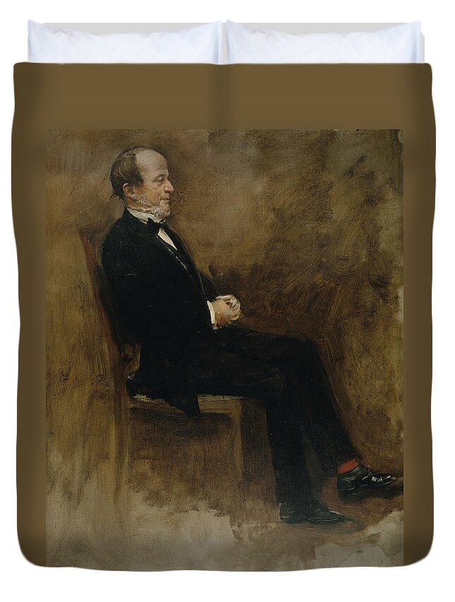 19th Century Painters Duvet Cover featuring the painting Portrait of John Lemoine by Jean Beraud