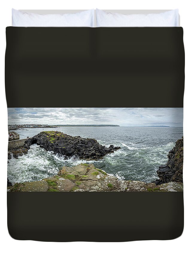 Portstewart Duvet Cover featuring the photograph Portstewart Harbour 1 by Nigel R Bell
