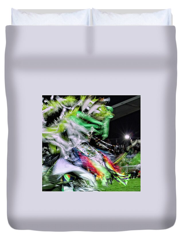 Pow Wow Duvet Cover featuring the photograph Pow wow dancer by Cynthia Dickinson