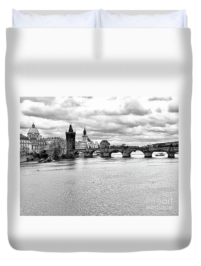  Duvet Cover featuring the photograph Prague by Dennis Richardson
