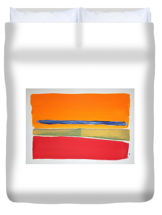 Watercolor Duvet Cover featuring the painting Prairie Fire by John Klobucher