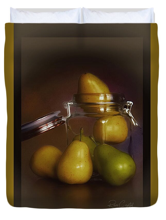 Pears Duvet Cover featuring the photograph Pre Jammin' Pears by Rene Crystal