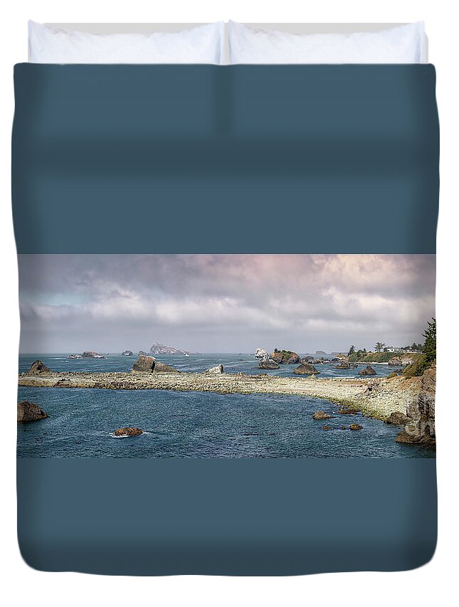 Afternoon Duvet Cover featuring the photograph Preston Island Panorama 1 by Al Andersen