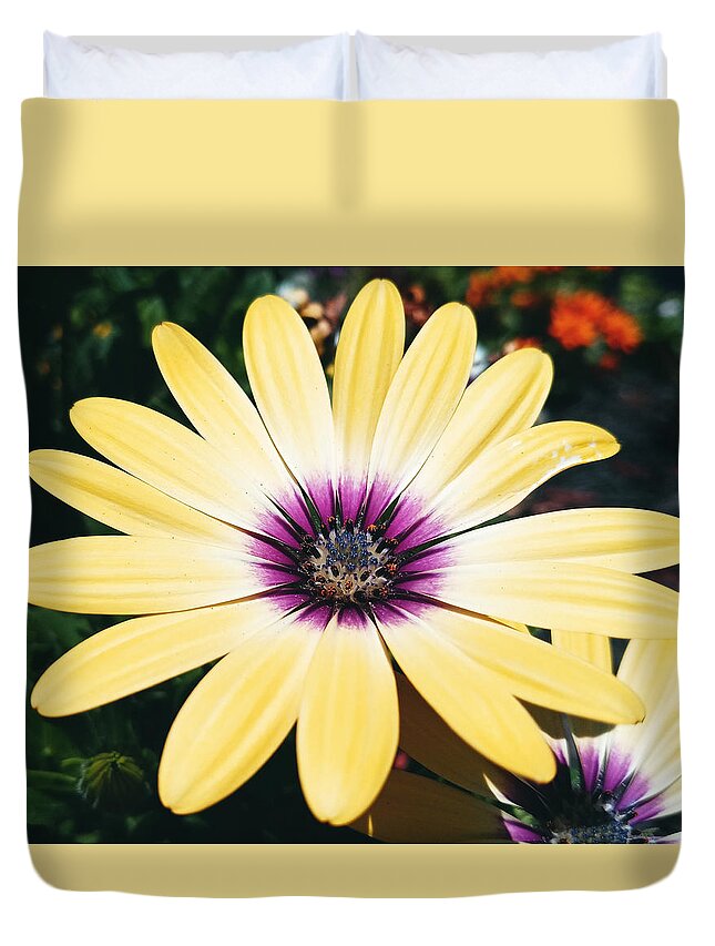 Flower Duvet Cover featuring the photograph Pretty Eyed Flower by Dani McEvoy