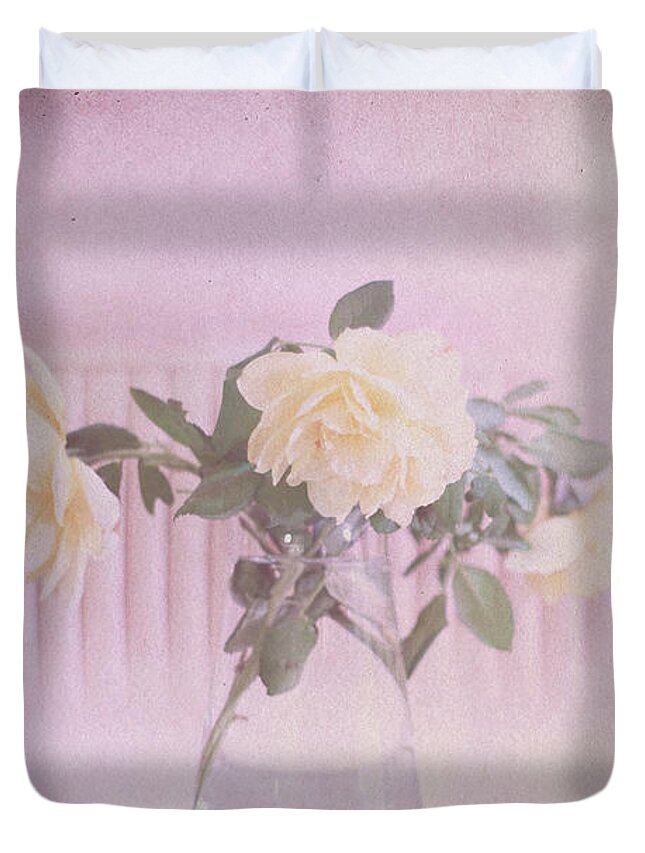 Roses Duvet Cover featuring the photograph Pretty in Pastel by Elaine Teague