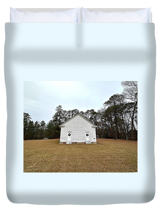 Red Banks Primitive Baptist Church Duvet Cover featuring the photograph Primitive Baptist Church by Lee Darnell