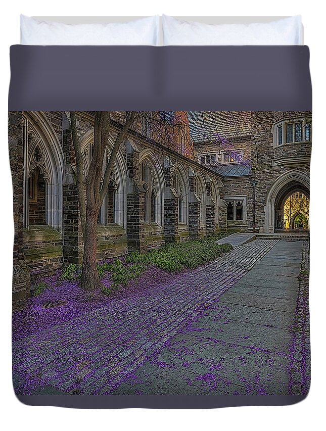 Princeton University Duvet Cover featuring the photograph Princeton University Spring by Susan Candelario