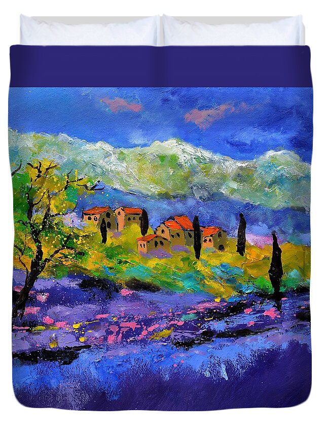 Landscape Duvet Cover featuring the painting Provence 662021 by Pol Ledent