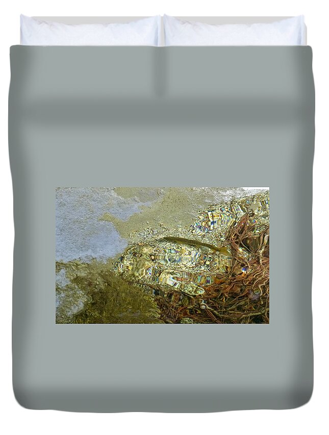 Abstraction Duvet Cover featuring the photograph Klimt Fish and Trout Escort by Amelia Racca