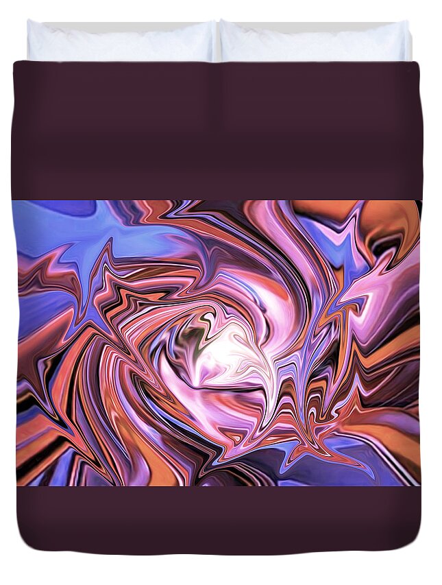 Digital Duvet Cover featuring the digital art Psychedelic Flashback by Ronald Mills