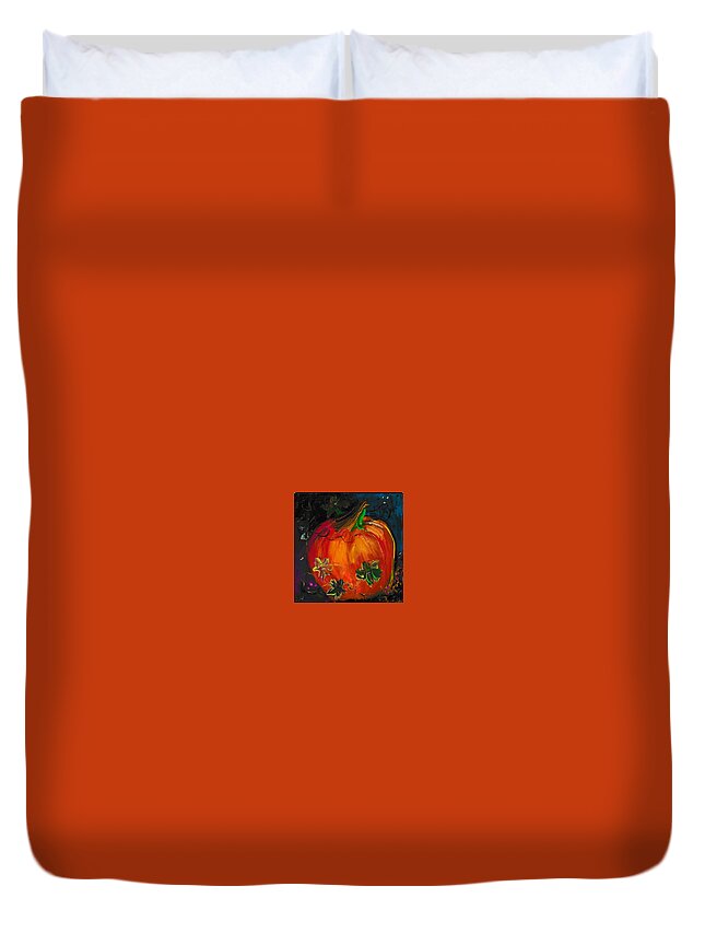 Fall Duvet Cover featuring the painting Pumpkin Harvest by Susan Hensel