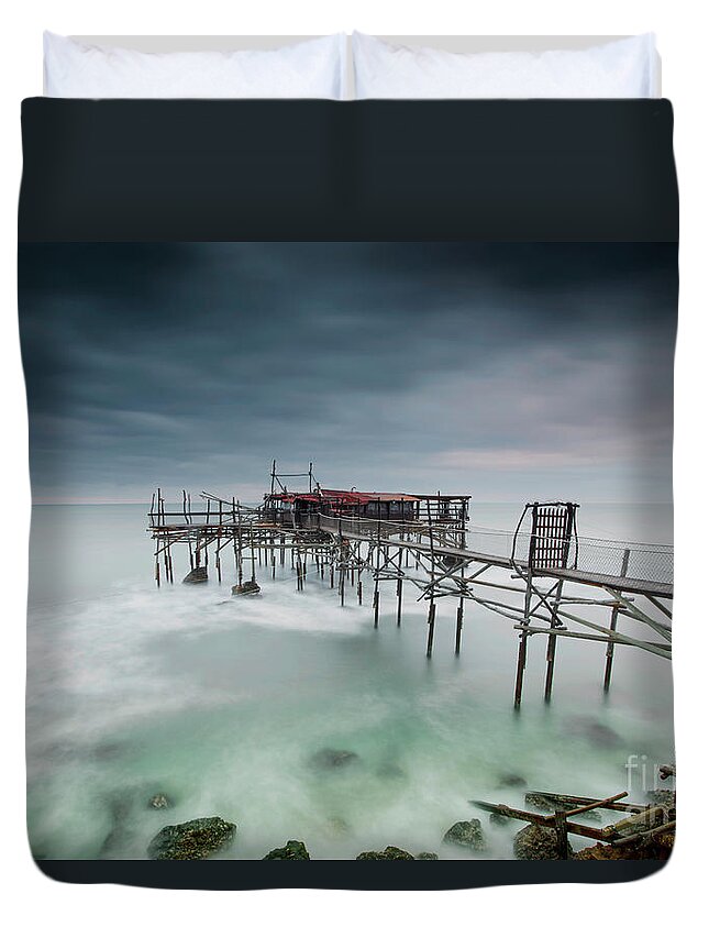 Pier Duvet Cover featuring the photograph Punta Isolata by Marco Crupi