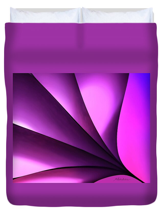 Abstract Photography Duvet Cover featuring the photograph Purple paper by Silvia Marcoschamer
