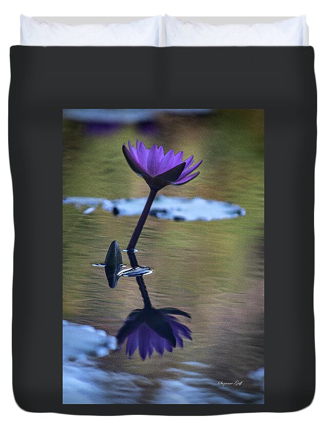 Photograph Duvet Cover featuring the photograph Purplicious in Watercolor by Suzanne Gaff