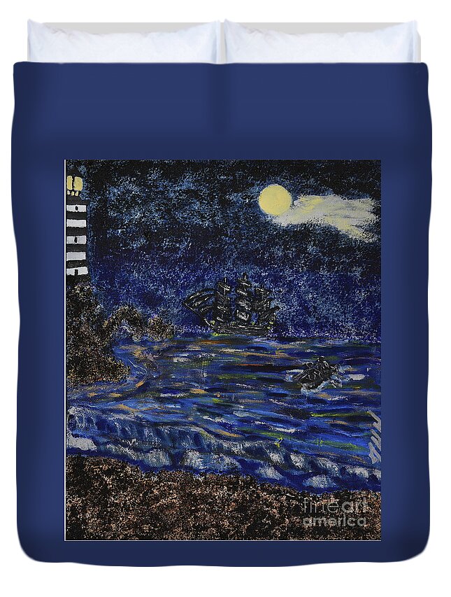 England Duvet Cover featuring the mixed media Quiet Tides by David Westwood