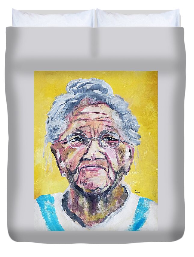 Grandmother Duvet Cover featuring the painting Quintessential Grandmother by Mark Ross