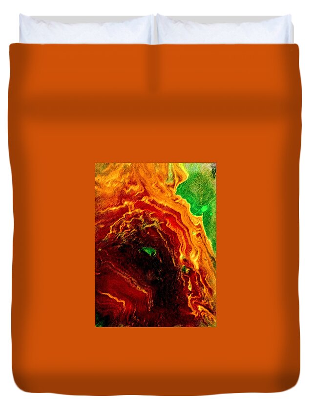 Fire Duvet Cover featuring the painting Raging Inferno by Anna Adams