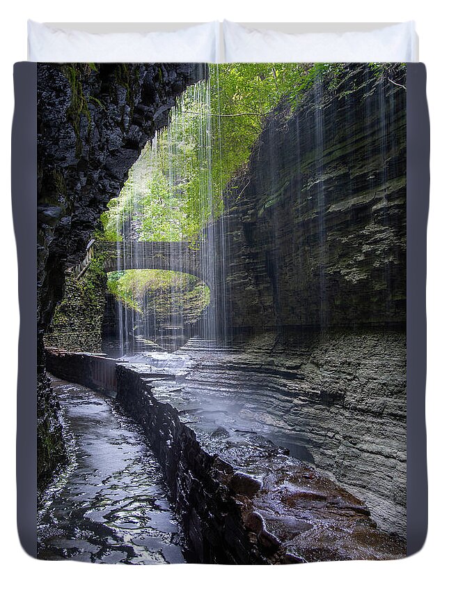 Rainbow Falls Duvet Cover featuring the photograph Rainbow Falls 3 by Dimitry Papkov