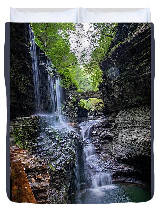 Rainbow Falls Duvet Cover featuring the photograph Rainbow Falls 5 by Dimitry Papkov