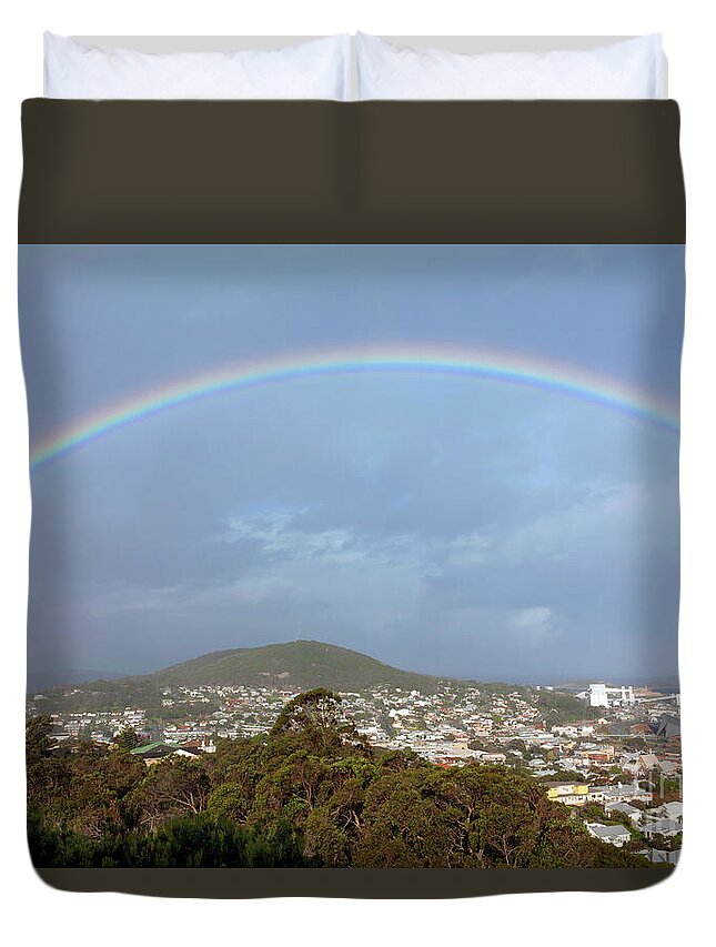 Albany Duvet Cover featuring the photograph Rainbow over Albany, Western Australia by Elaine Teague