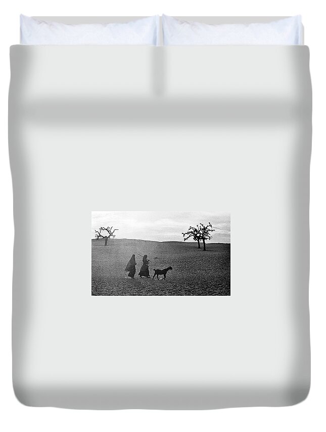 Rajasthan Goat India Duvet Cover featuring the photograph Rajasthan Goat Herders by Neil Pankler